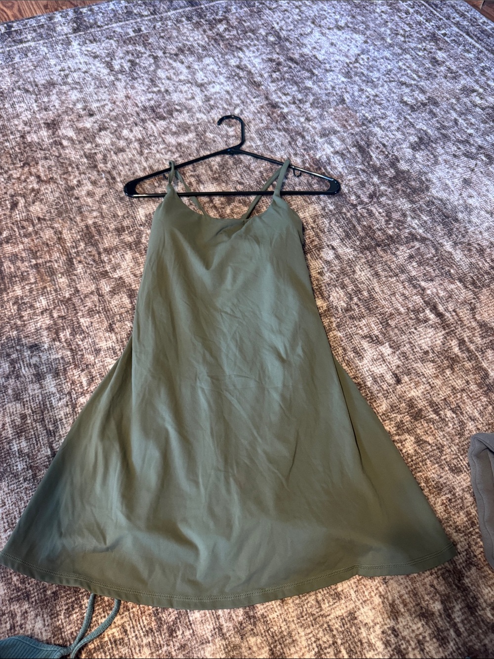 Olive Green Athletic Dress with Spaghetti Straps